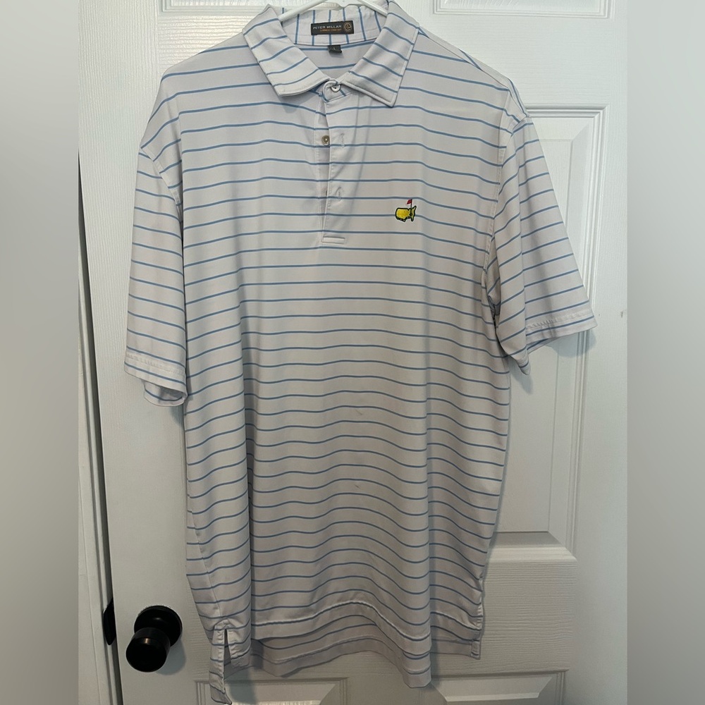 Masters Men's Striped Polo Shirt - Light Blue